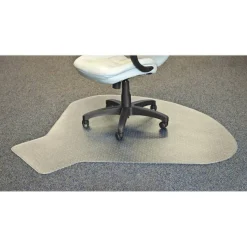 Lorell PlushMat Medium Pile Studded Chair Mat, For L-Workstation With Lip, 60