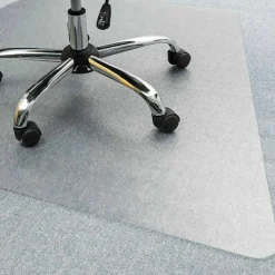 Lorell PlushMat Medium Pile Studded Chair Mat, For L-Workstation With Lip, 60