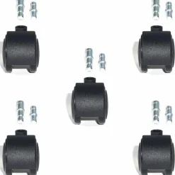 Lorell Premium Dual Soft Wheel Casters Set, Black, Set Of 5