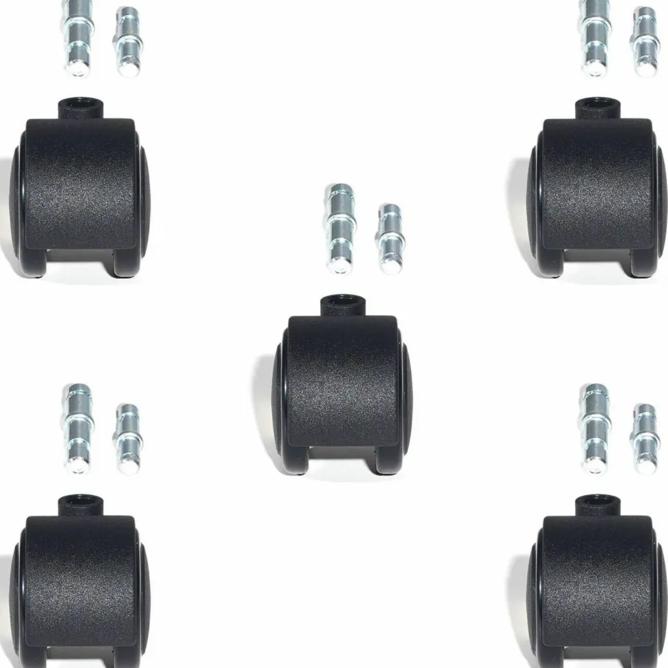 Lorell Premium Dual Soft Wheel Casters Set, Black, Set Of 5