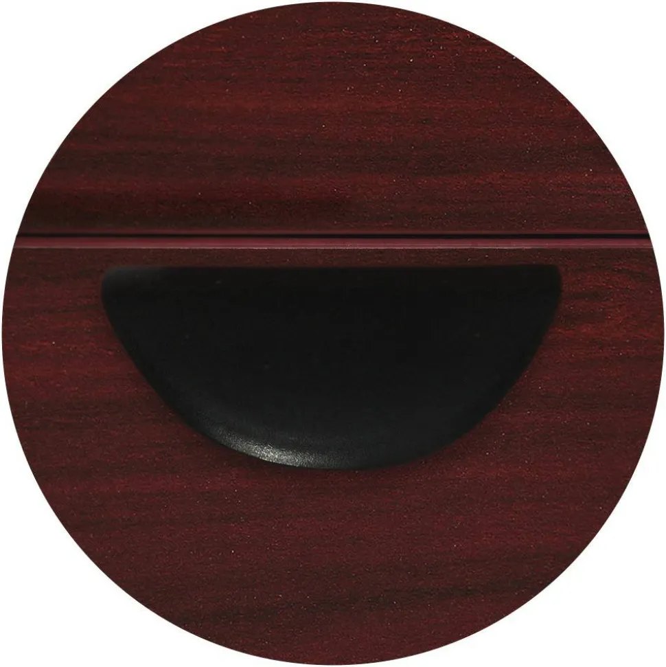 Lorell Prominence 2.0 66"W Double-Pedestal Credenza Computer Desk, Mahogany