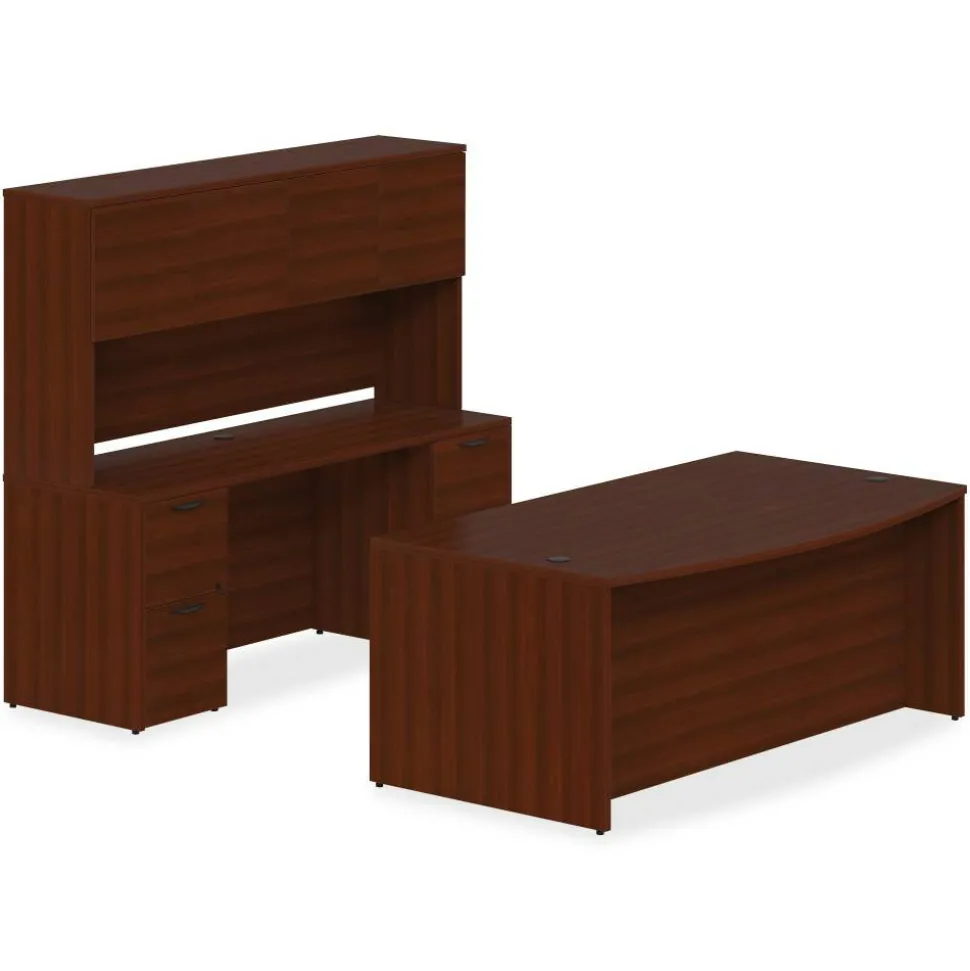 Lorell Prominence 2.0 72"W Double-Pedestal Computer Desk, Mahogany