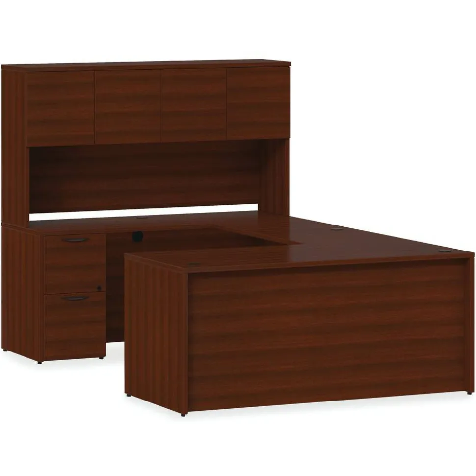 Lorell Prominence 2.0 72"W Double-Pedestal Computer Desk, Mahogany