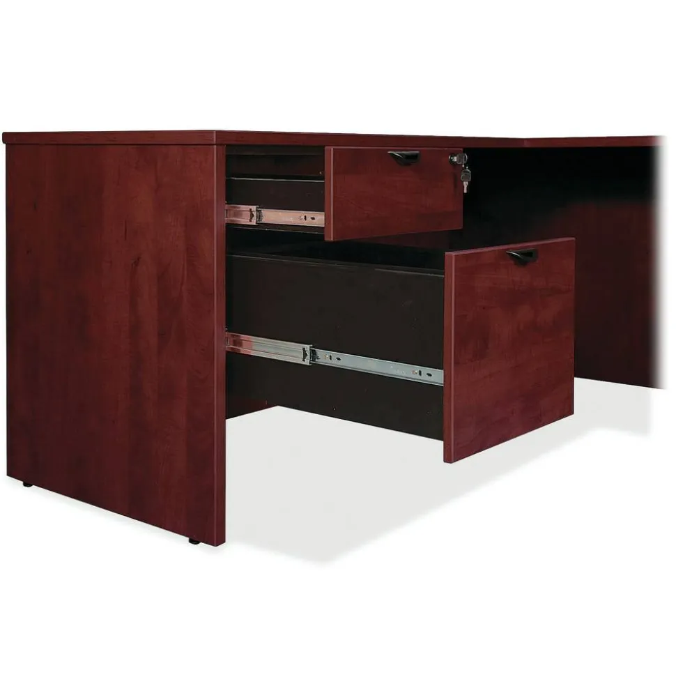 Lorell Prominence 2.0 72"W Double-Pedestal Computer Desk, Mahogany