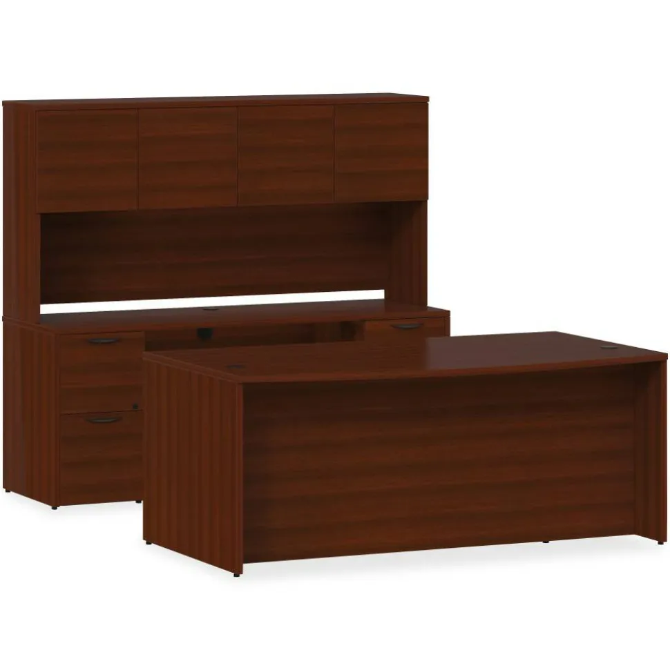 Lorell Prominence 2.0 60"W Left-Pedestal Computer Desk, Mahogany