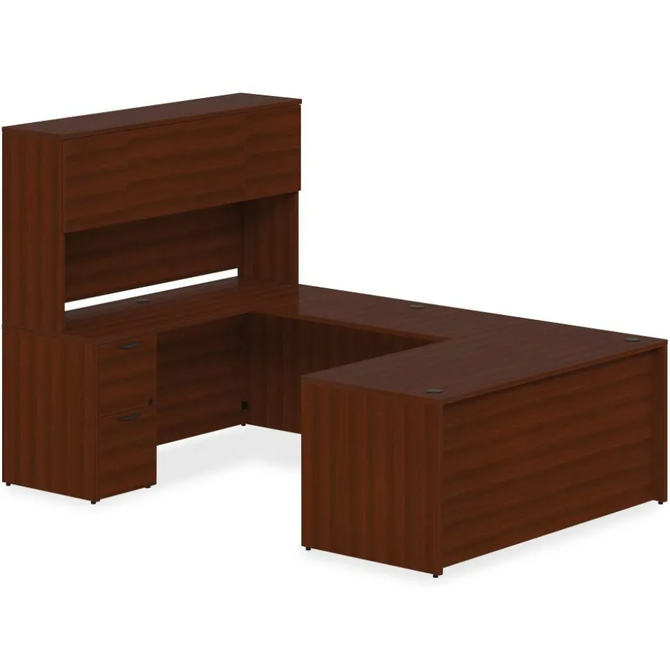 Lorell Prominence 2.0 60"W Left-Pedestal Computer Desk, Mahogany
