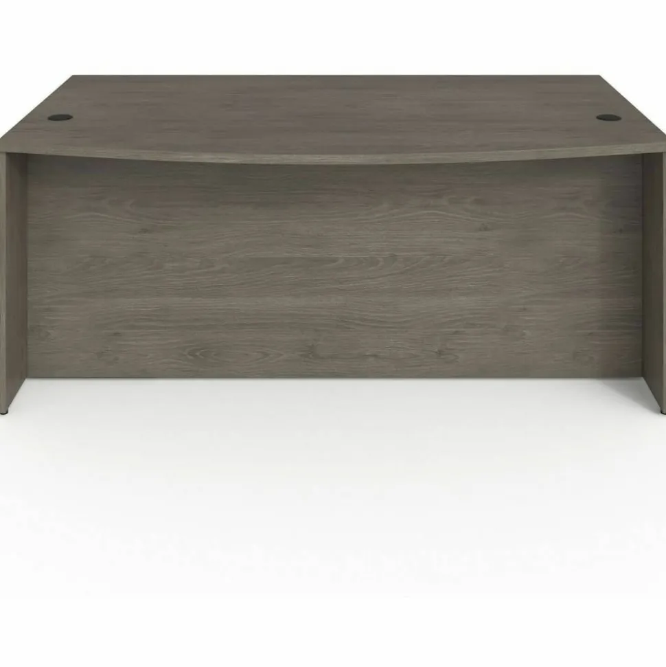 Lorell Prominence 2.0 72"W x 24"D Left-Pedestal Computer Desk, Gray Elm