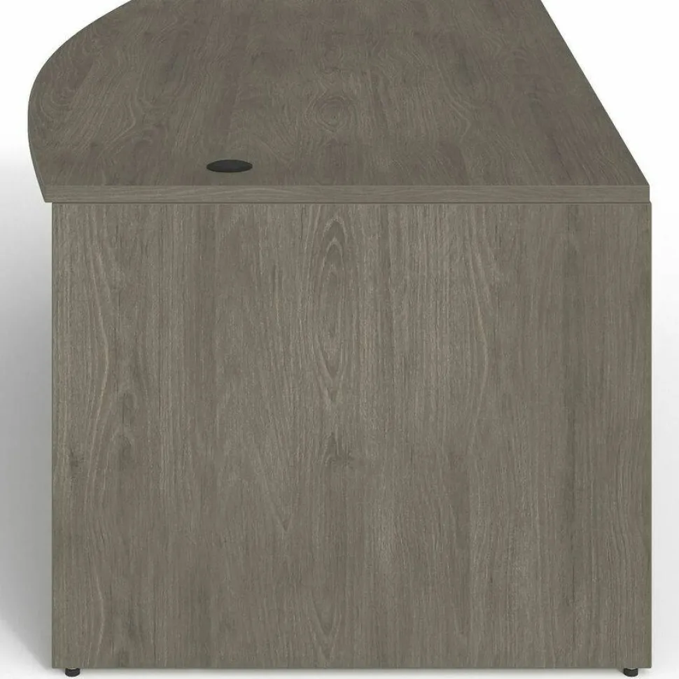 Lorell Prominence 2.0 72"W x 24"D Left-Pedestal Computer Desk, Gray Elm