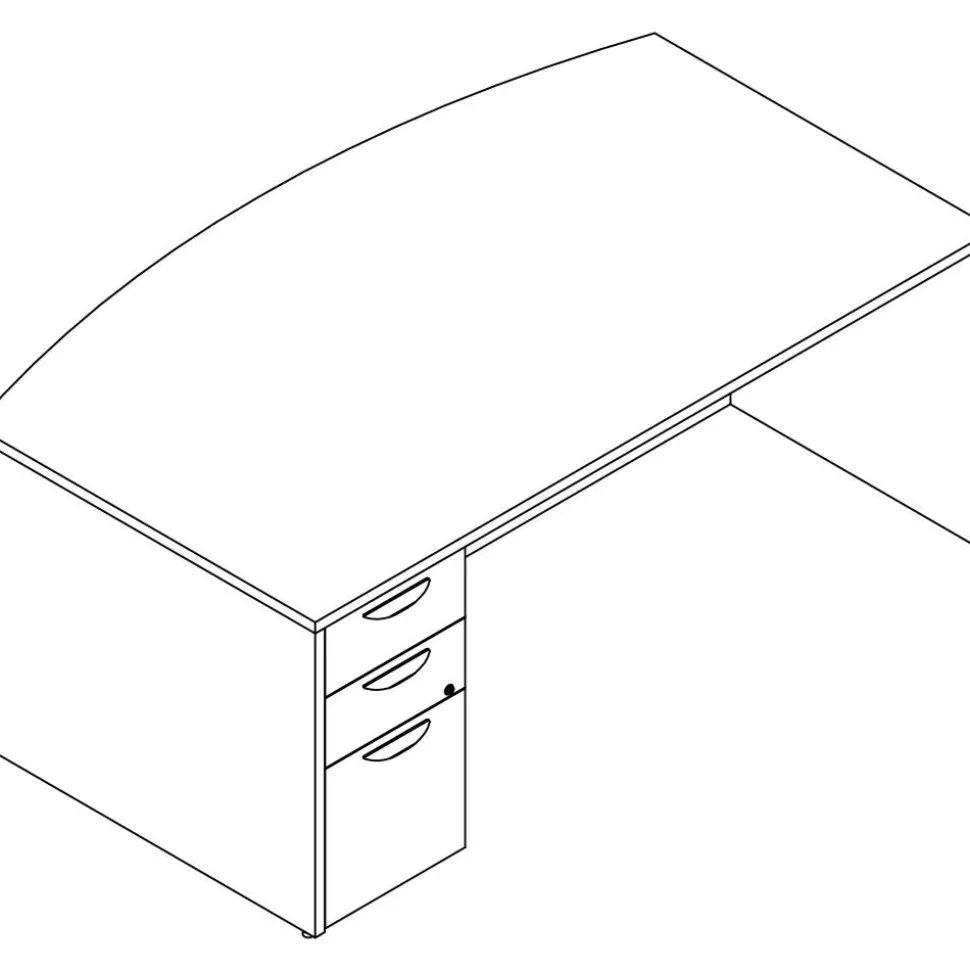 Lorell Prominence 2.0 72"W x 24"D Left-Pedestal Computer Desk, Gray Elm