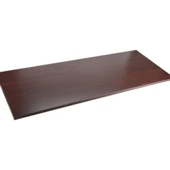 Lorell Quadro Sit-To-Stand Laminate Table Top, 48"W x 24"D, Mahogany