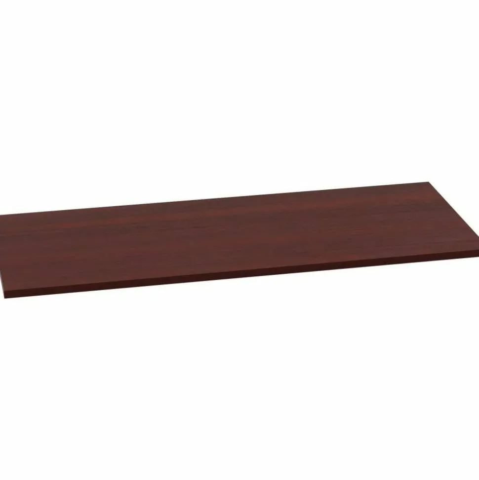 Lorell Quadro Sit-To-Stand Laminate Table Top, 48"W x 24"D, Mahogany