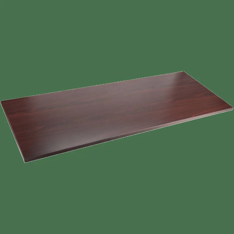 Lorell Quadro Sit-To-Stand Laminate Table Top, 48"W x 24"D, Mahogany