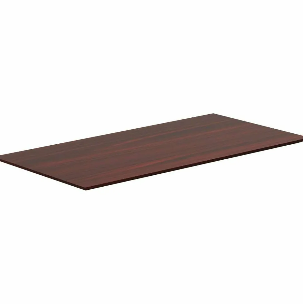 Lorell Quadro Sit-To-Stand Laminate Table Top, 48"W x 24"D, Mahogany