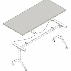 Lorell Quadro Sit-To-Stand Laminate Table Top, 48