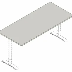 Lorell Quadro Sit-To-Stand Laminate Table Top, 48