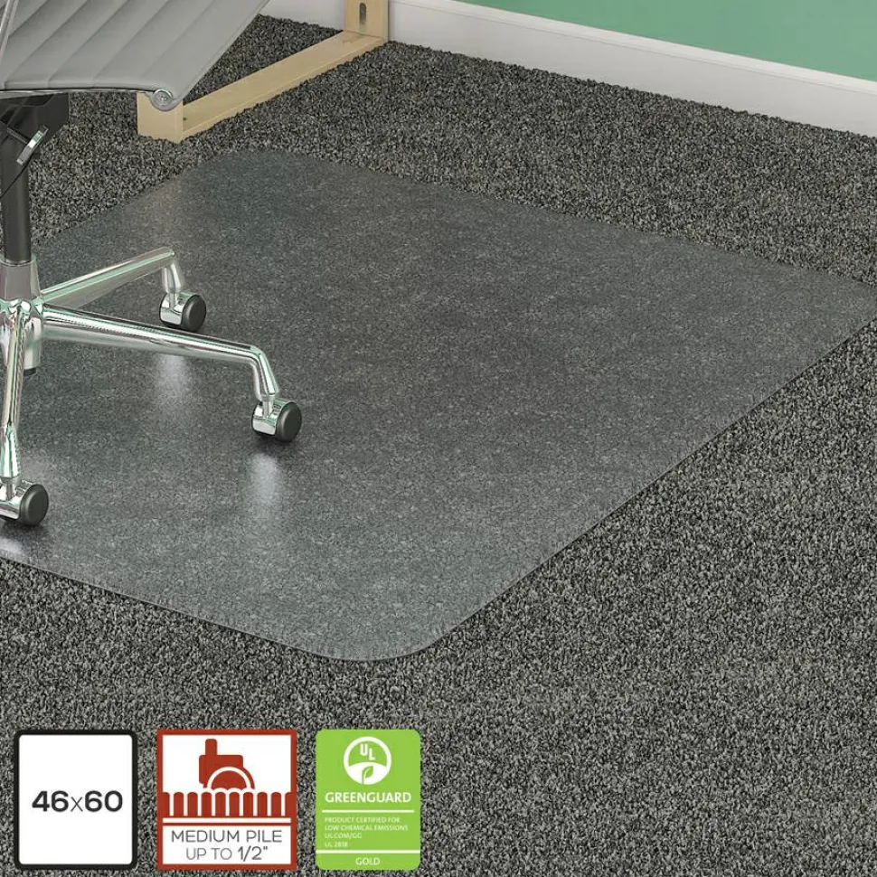 Lorell Rectangular Chair Mat for Medium-Pile Carpet - 48" x 60"