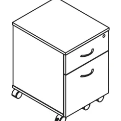 Lorell Relevance 2-Drawer Mobile File Cabinet For Computer Desk, Charcoal