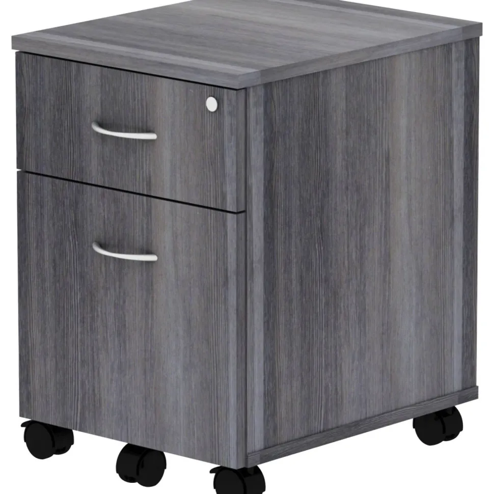 Lorell Relevance 2-Drawer Mobile File Cabinet For Computer Desk, Charcoal