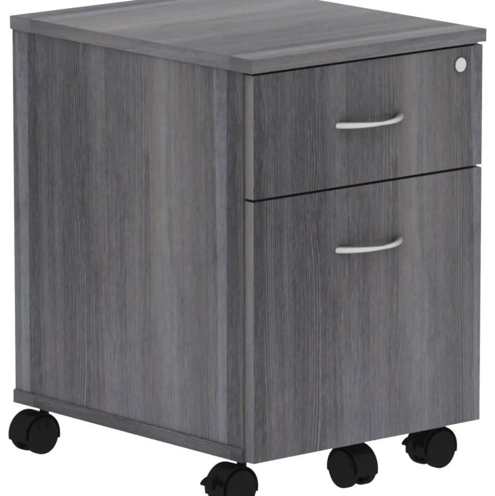 Lorell Relevance 2-Drawer Mobile File Cabinet For Computer Desk, Charcoal