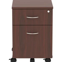 Lorell Relevance 2-Drawer Mobile File Cabinet For Computer Desk, Mahogany