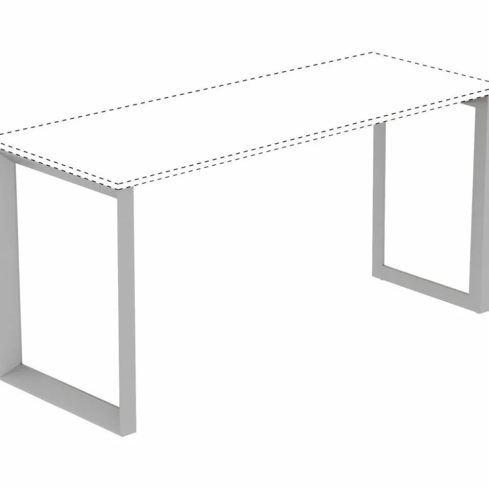 Lorell Relevance Series Desk Leg Frame, Silver, 23.3" Desk Height