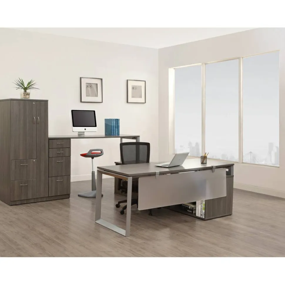 Lorell Relevance Series Desk Top, 60"W x 23 1/2"D, Charcoal