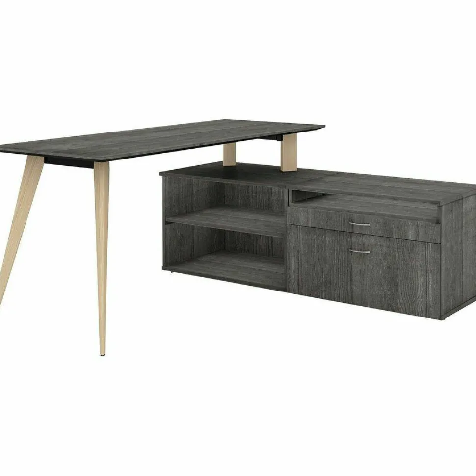 Lorell Relevance Series Desk Top, 60"W x 23 1/2"D, Charcoal