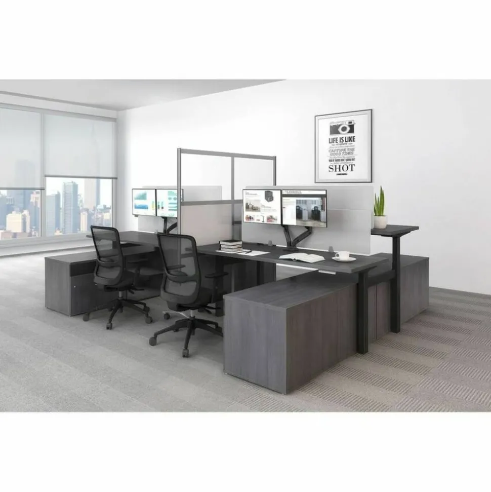 Lorell Relevance Series Desk Top, 72"W x 29 1/2"D, Charcoal