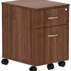 Lorell Relevance 16"W 2-Drawer Mobile Pedestal, Walnut