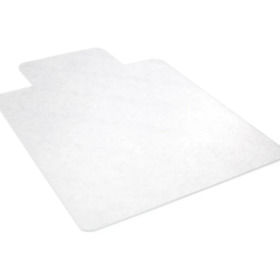 Lorell Rolled Hard Floor Chair Mat, 45" x 53", Wide Lip