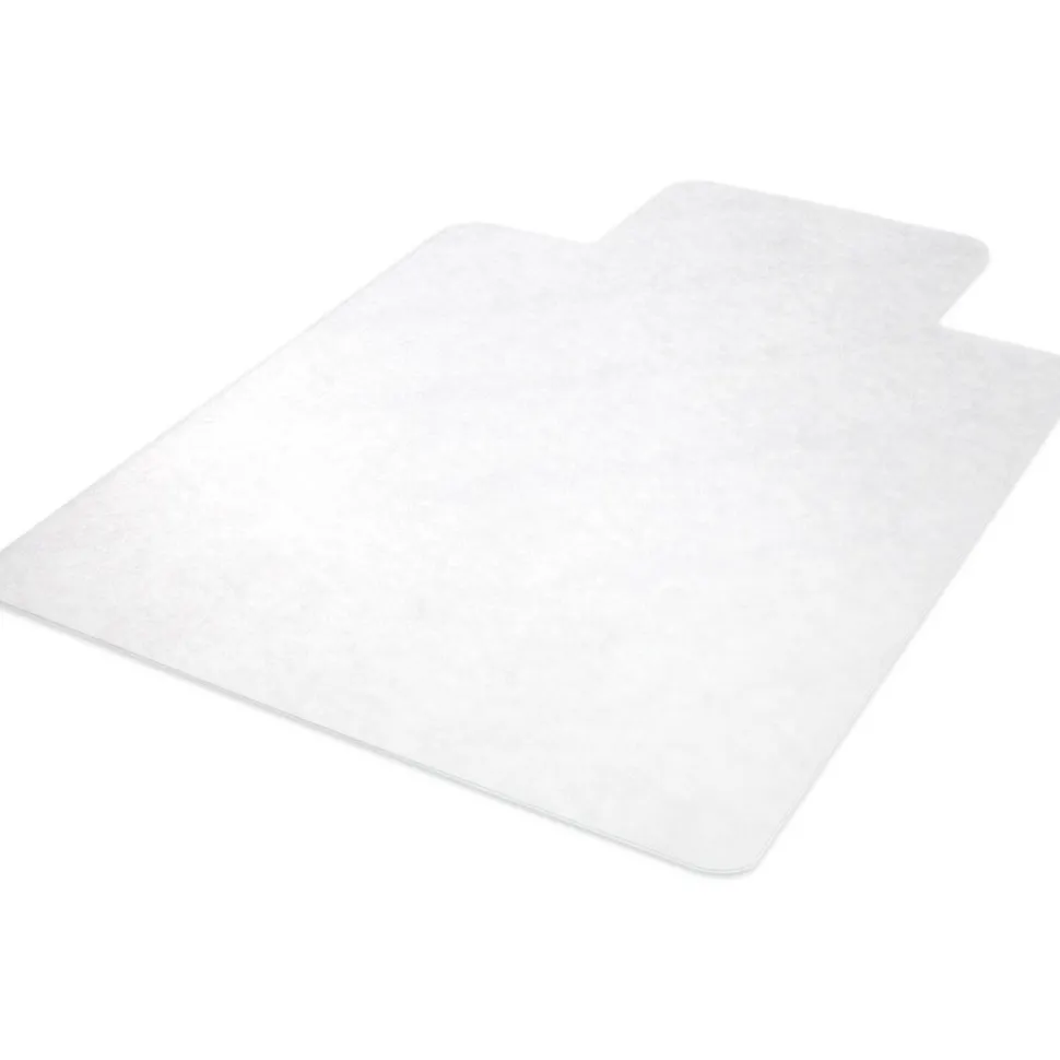 Lorell Rolled Hard Floor Chair Mat, 45" x 53", Wide Lip