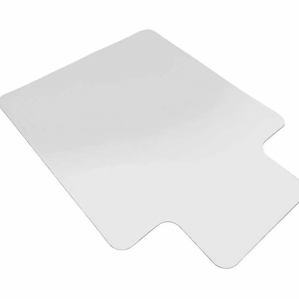 Lorell Rolled Hard Floor Chair Mat, 45" x 53", Wide Lip