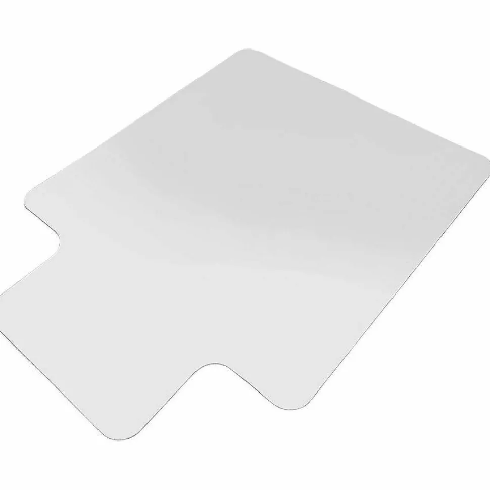 Lorell Rolled Hard Floor Chair Mat, 45" x 53", Wide Lip