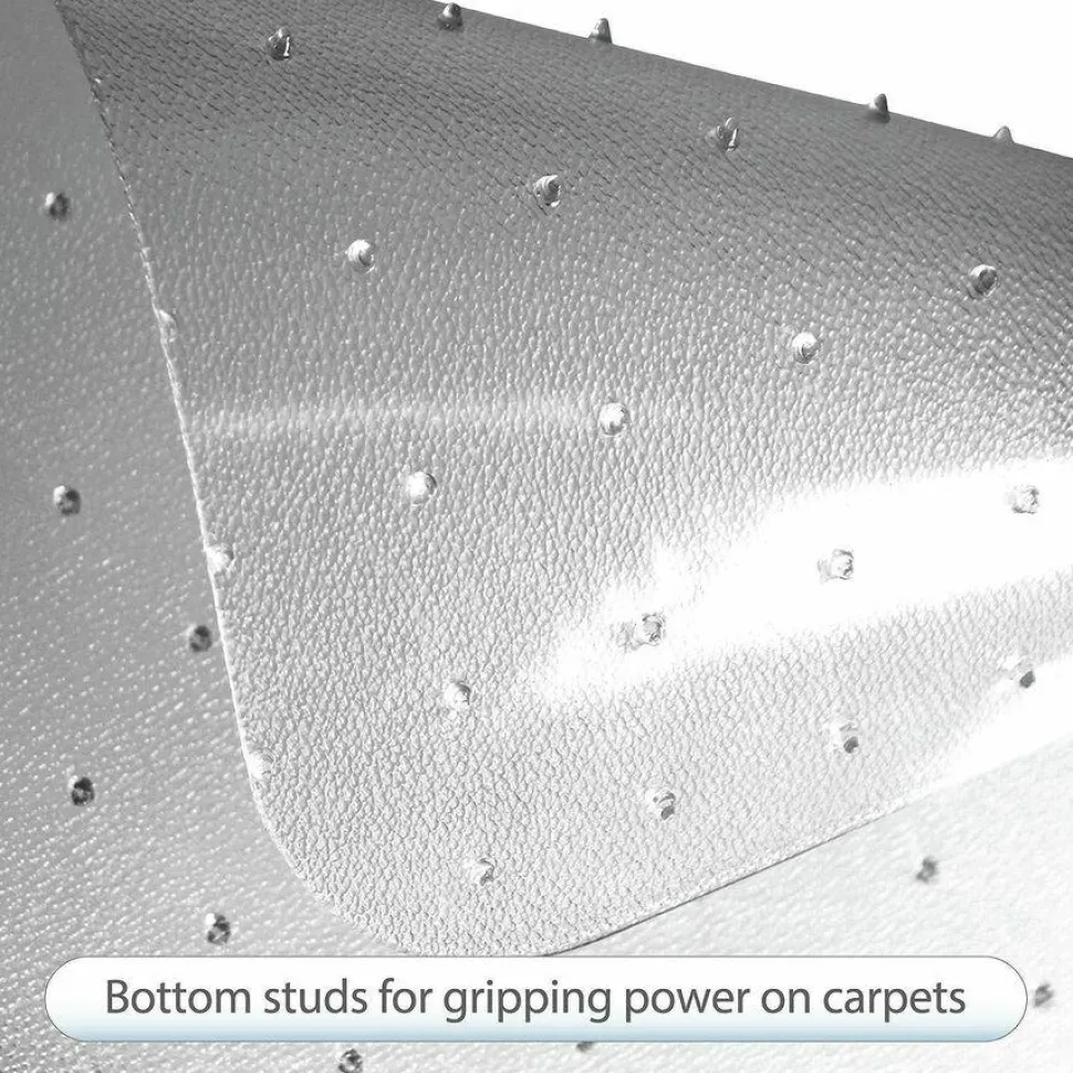 Lorell Rolled Low-Medium Pile Studded Chair Mat, 36" x 48", Standard Lip