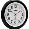 Lorell 13 1/4" Round Atomic Wood Wall Clock, Black