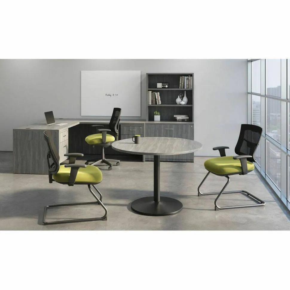 Lorell Round Conference Tabletop, 48", Weathered Charcoal