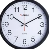 Lorell 12-1/2" Slimline Wall Clock - Analog - Quartz - Black Case - Modern Style