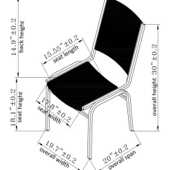 Lorell Stacking Chair Armless Black 4/box