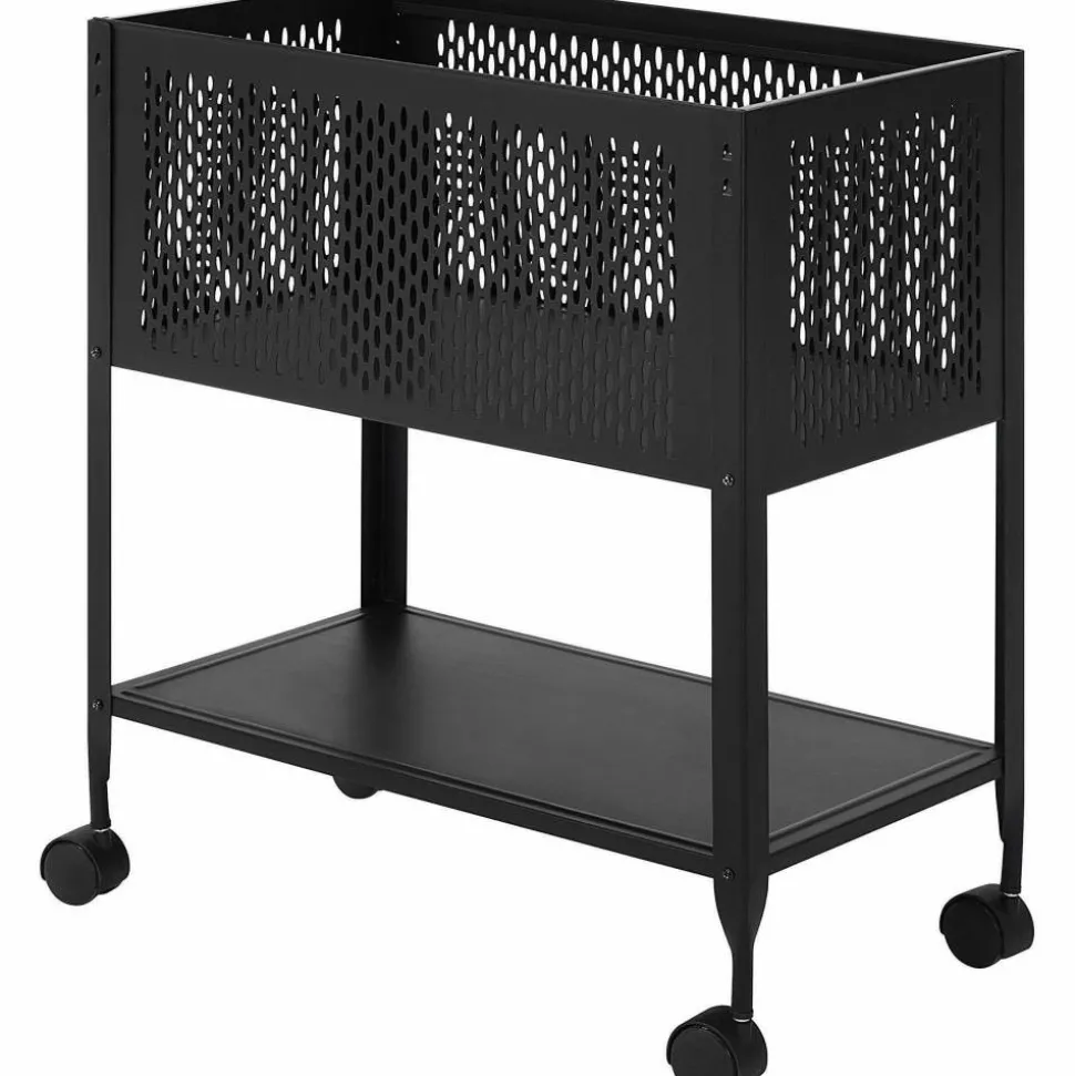 Lorell Steel Mesh Hanging Letter-Size Mobile File Cart, Black