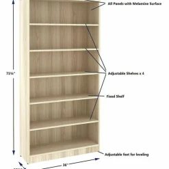 Lorell Sturdy 6-Shelf Bookcase