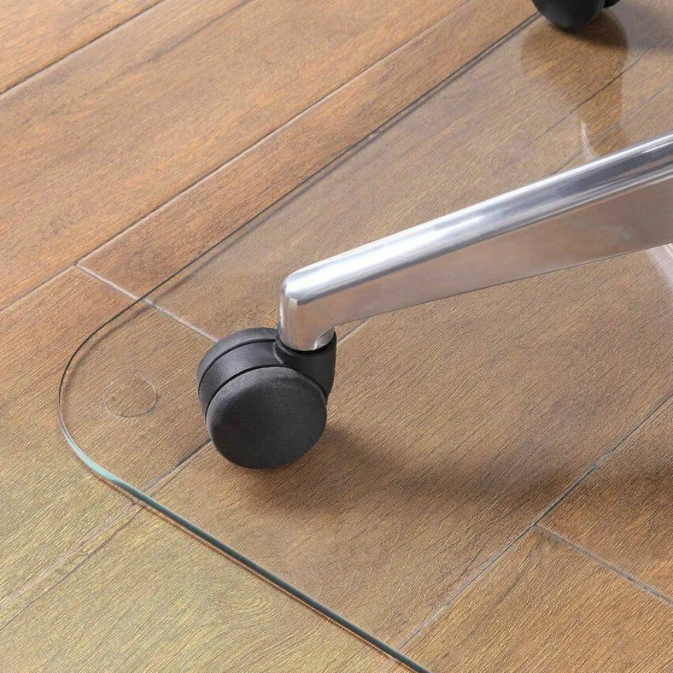 Lorell Tempered Glass Chairmat with Lip