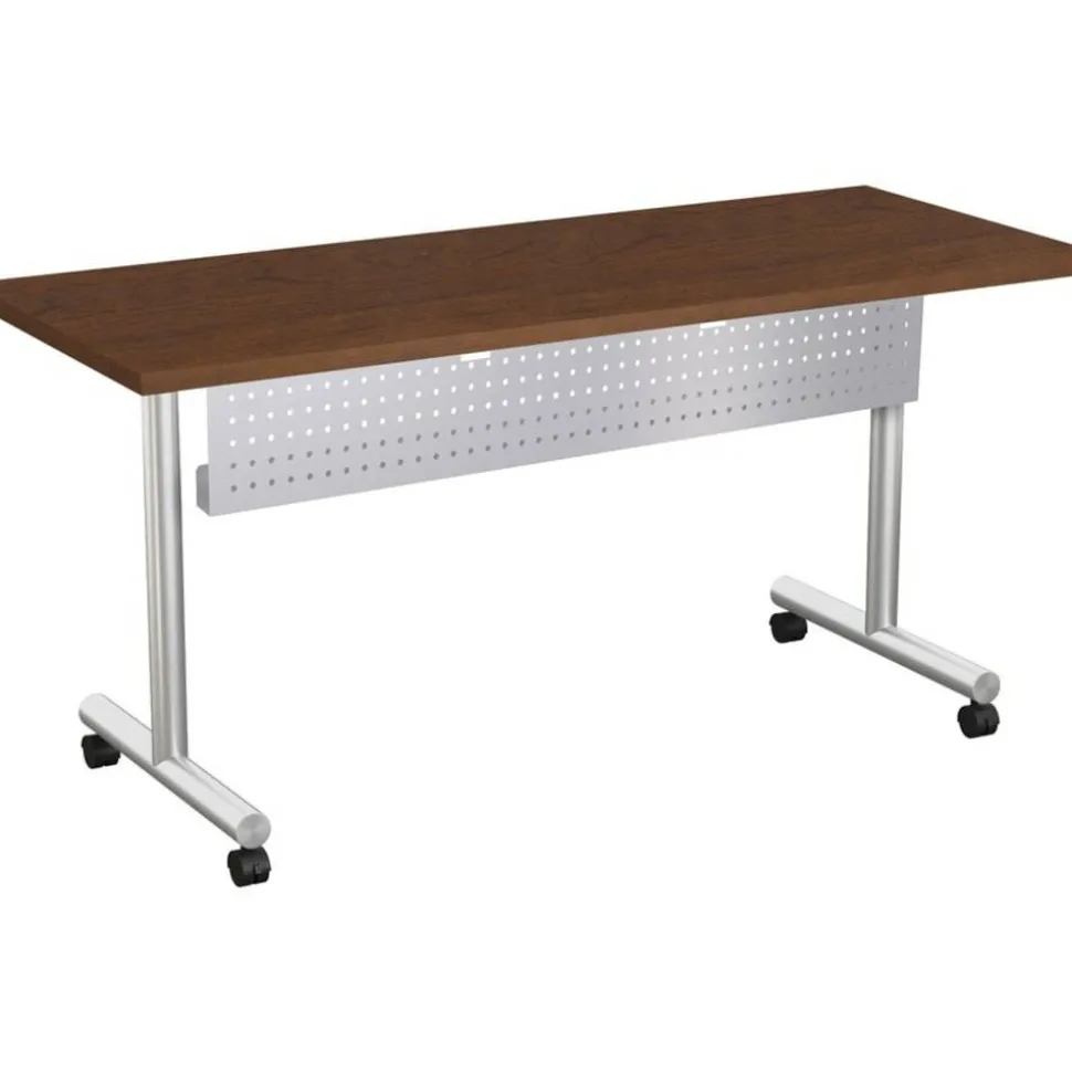 Lorell Training Table Steel Silver Modesty Panel, 54"W, Metallic Silver