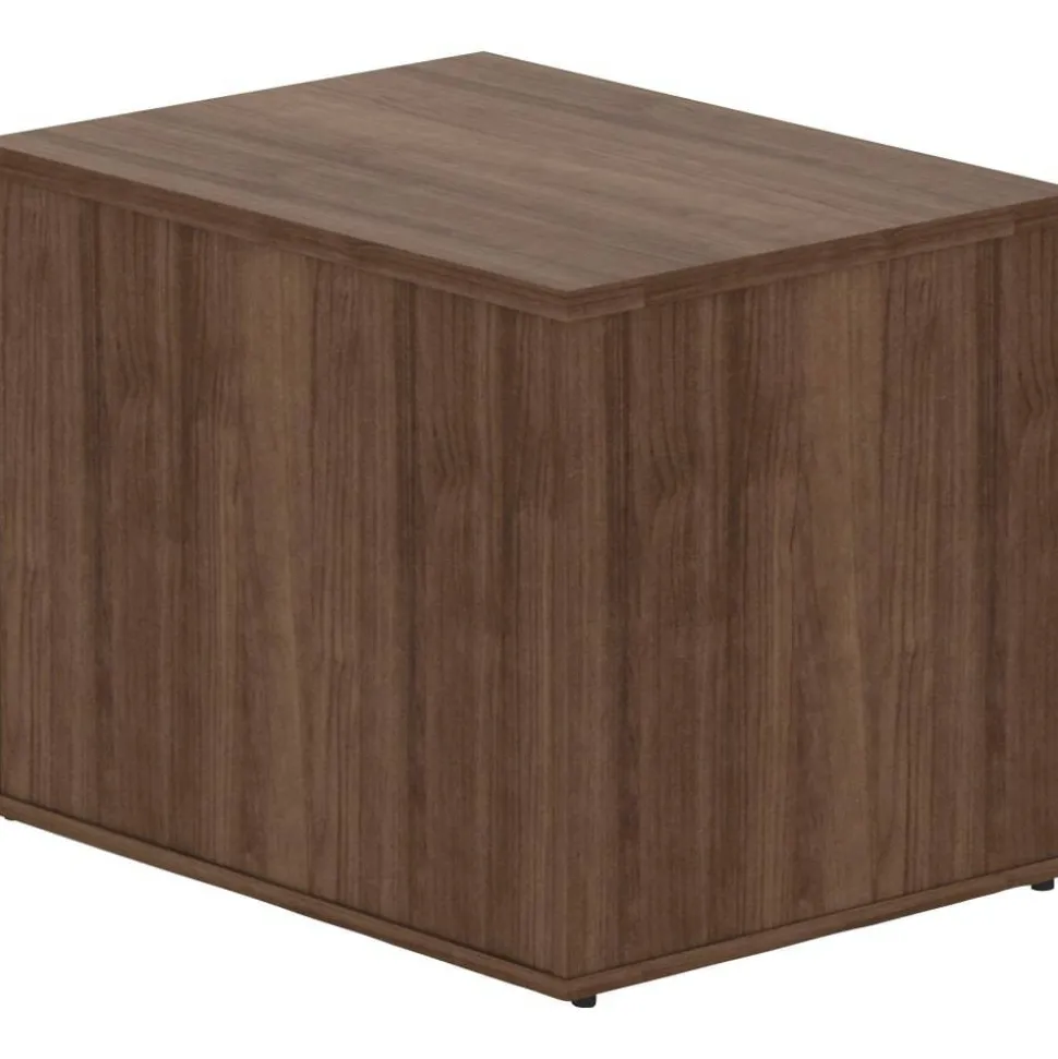 Lorell 29-1/2"W File Storage Cabinet Credenza Computer Desk, Walnut