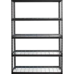 Lorell Wire Deck Shelving, 72"H x 48"W x 18"D, Recycled, Black, Steel, 1Each