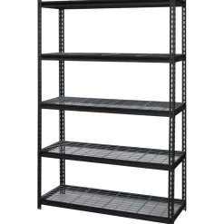 Lorell Wire Deck Shelving, 72"H x 48"W x 18"D, Recycled, Black, Steel, 1Each