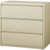 Lorell 42"W x 18-5/8"D Lateral 3-Drawer File Cabinet, Putty
