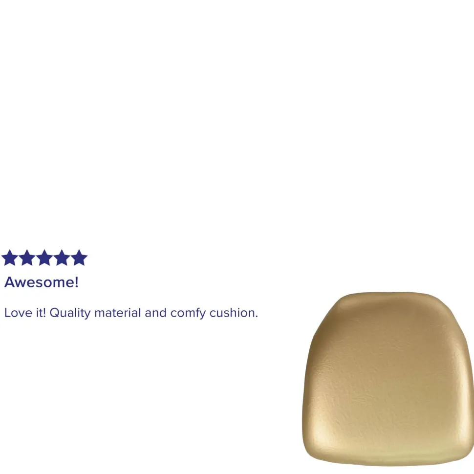 Louise Hard Gold Vinyl Chiavari Chair Cushion