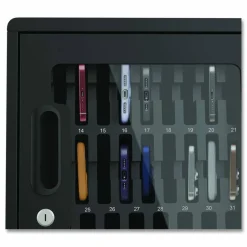 Luxor Cell Guard 30-Bay Cabinet for 32 Devices, 14.96 x 16.14 x 8.98, Black