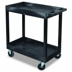 Luxor TUFFY XL Two-Shelf Heavy-Duty Multipurpose Utility Cart, Plastic, 500 lb Capacity, 35.25