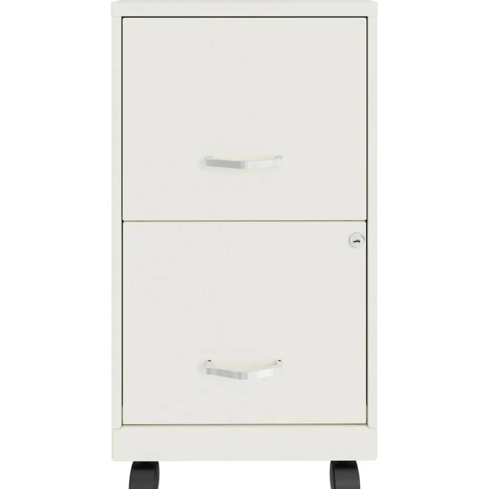 LYS NuSparc 18"D Vertical 2 Drawer Mobile File Cabinet, White , 1 Each